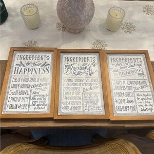 Wooden Framed Inspirational Art Set